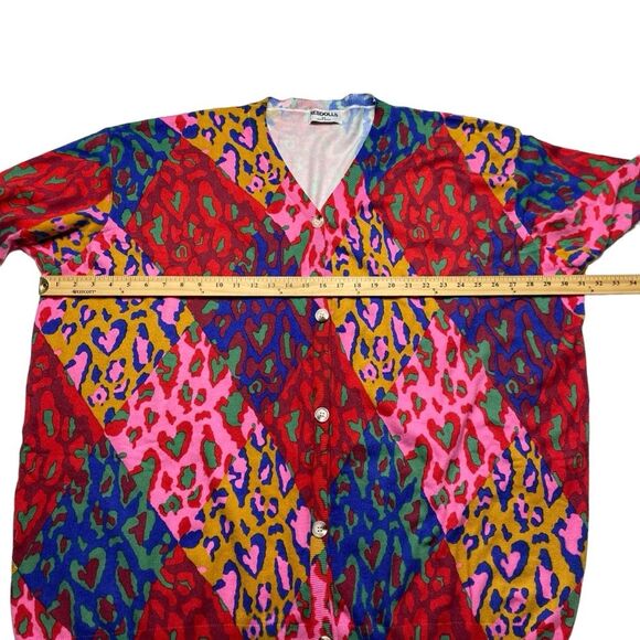 Rebdolls Women’s Logan Knit Multi Color Leopard Print Button Front Cardigan 5X - Picture 4 of 9